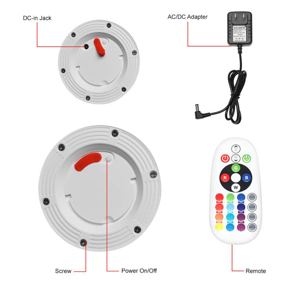 Bring Home Furniture Chair White PlugIn LED Outdoor Floating Light
